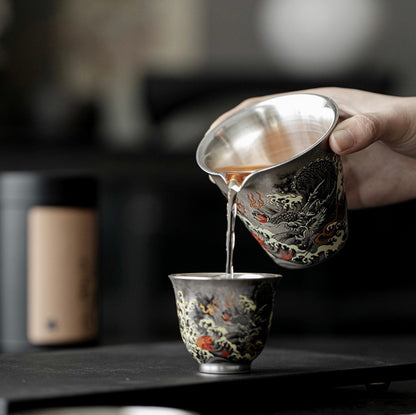 999 Sterling Silver Dragon Faircup