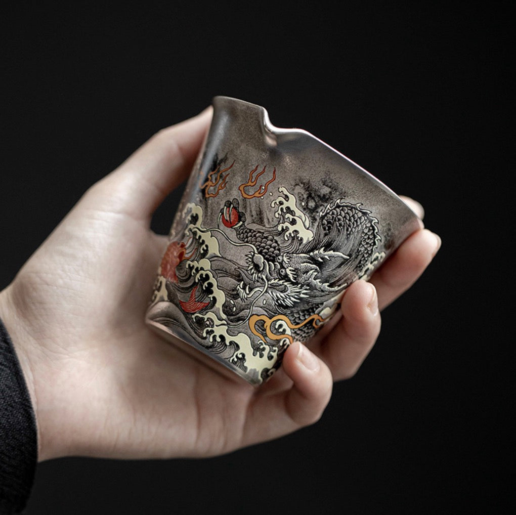999 Sterling Silver Dragon Faircup