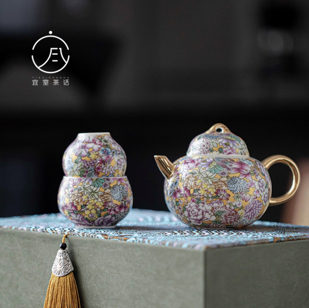 999 Sterling Silver Thousand Flowers Tea Pot Set – Tang Heritage