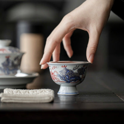 999 Sterling Silver Lion Tea Cup
