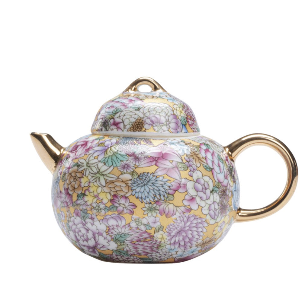 999 Sterling Silver Thousand Flowers Tea Pot