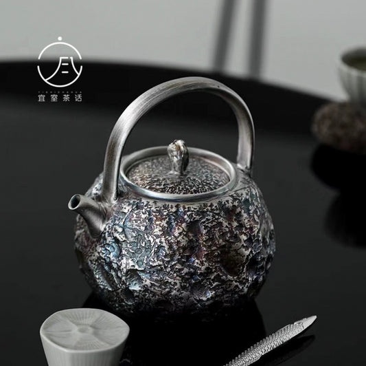 999 Sterling Silver Ceramic Handle Tea Pot