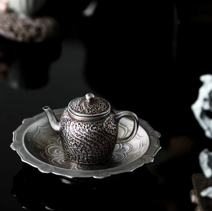 999 Sterling Silver Starflower Tea Pot