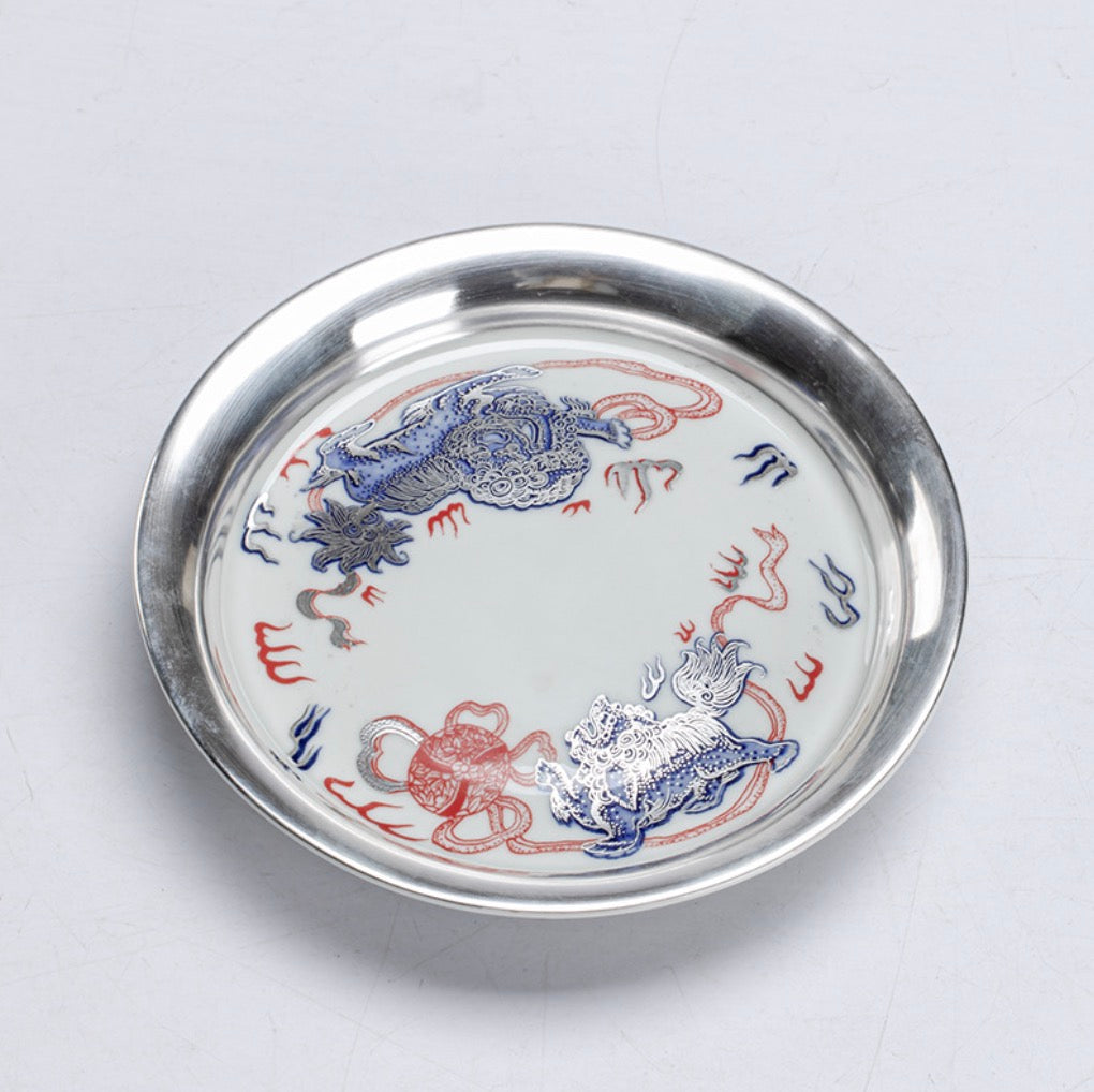 999 Sterling Silver Lion Tea Pot Holder