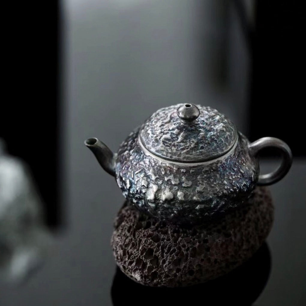 999 Sterling Silver Stone Tea Pot