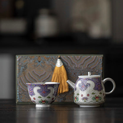 999 Sterling Silver Wish Tea Pot Set