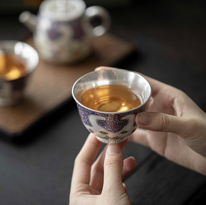 999 Sterling Silver Wish Tea Pot Set