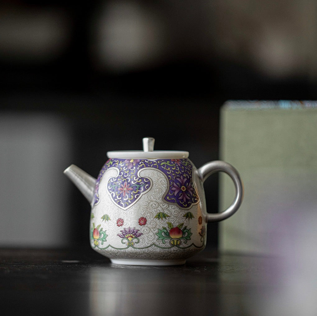 999 Sterling Silver Wish Tea Pot Set