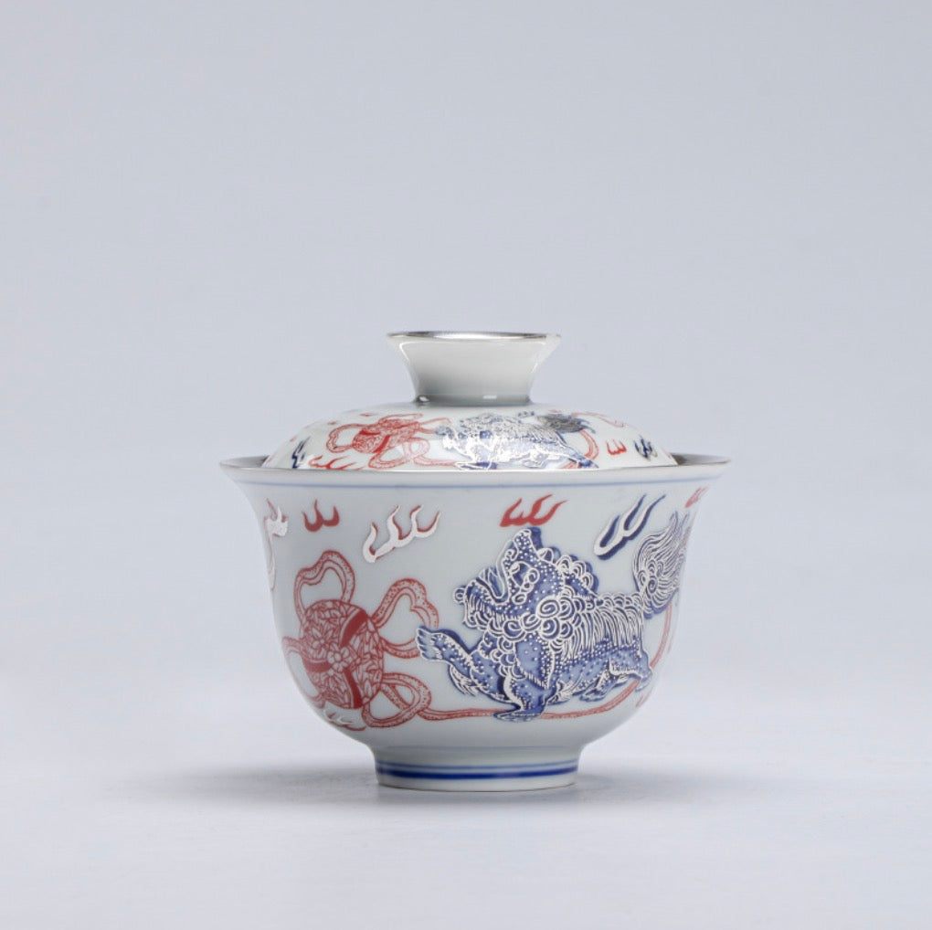 999 Sterling Silver Lion Tea Pot