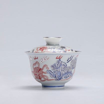 999 Sterling Silver Lion Tea Pot