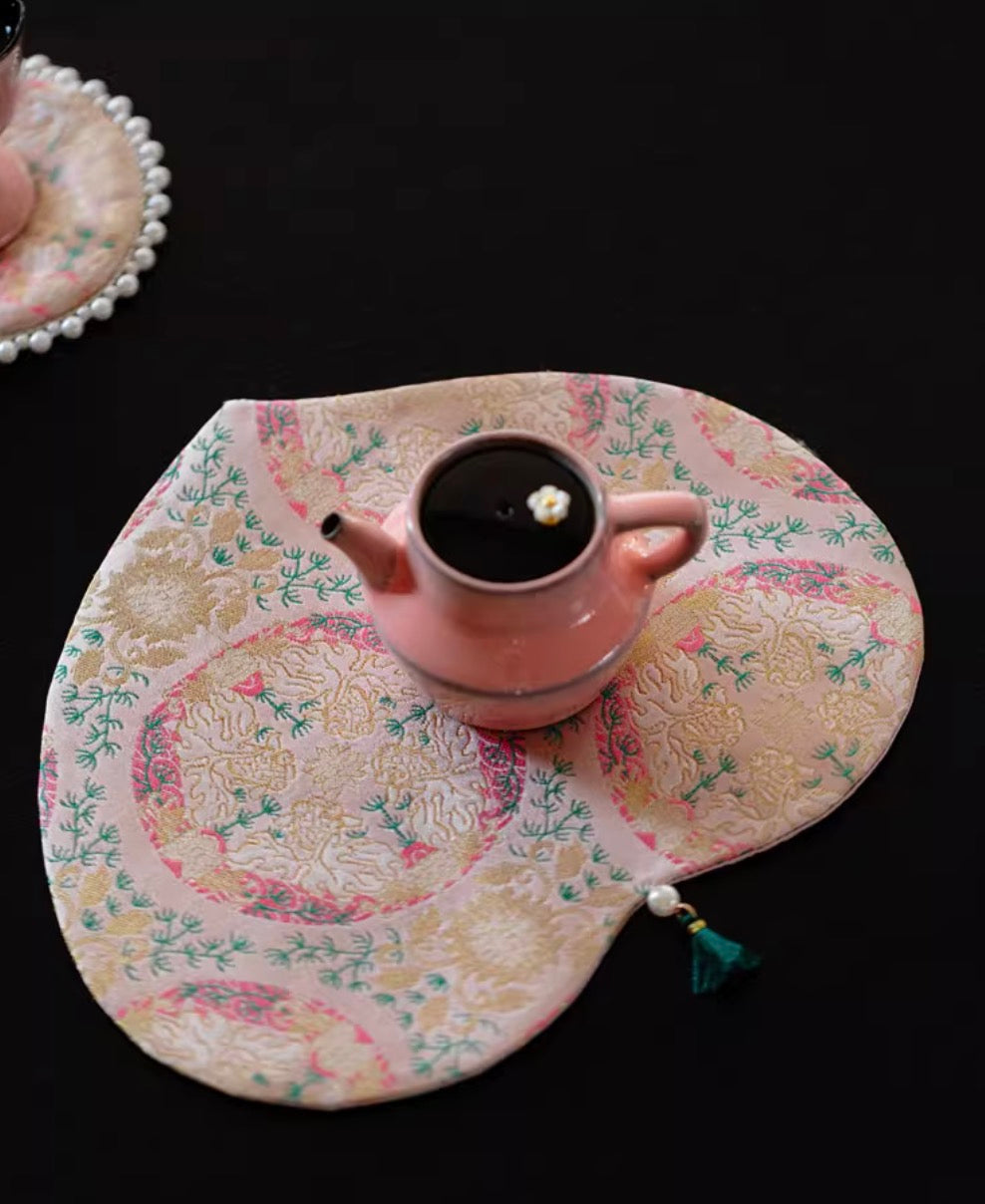 Rosé Harmony Tea Mat & Coaster Collection