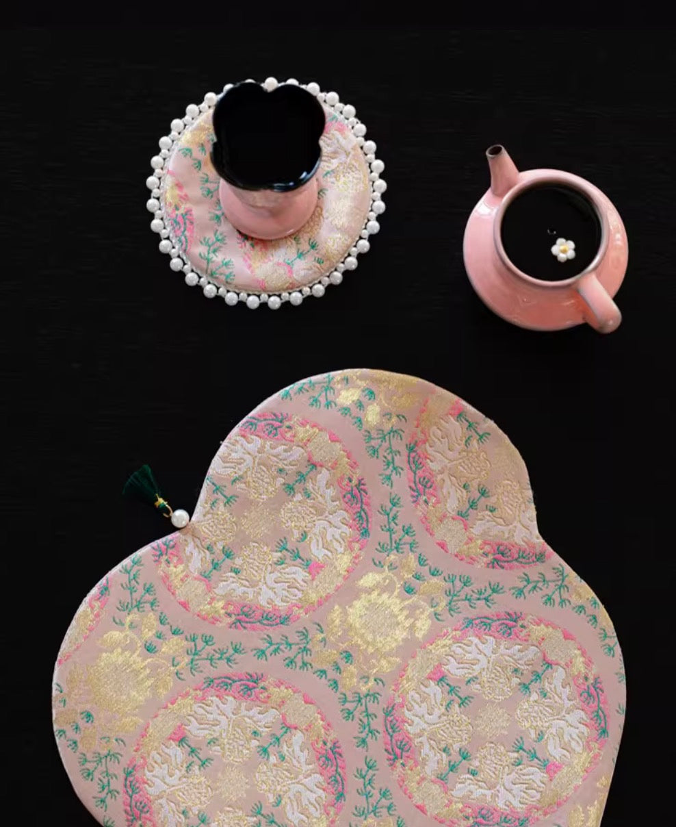 Rosé Harmony Tea Mat & Coaster Collection