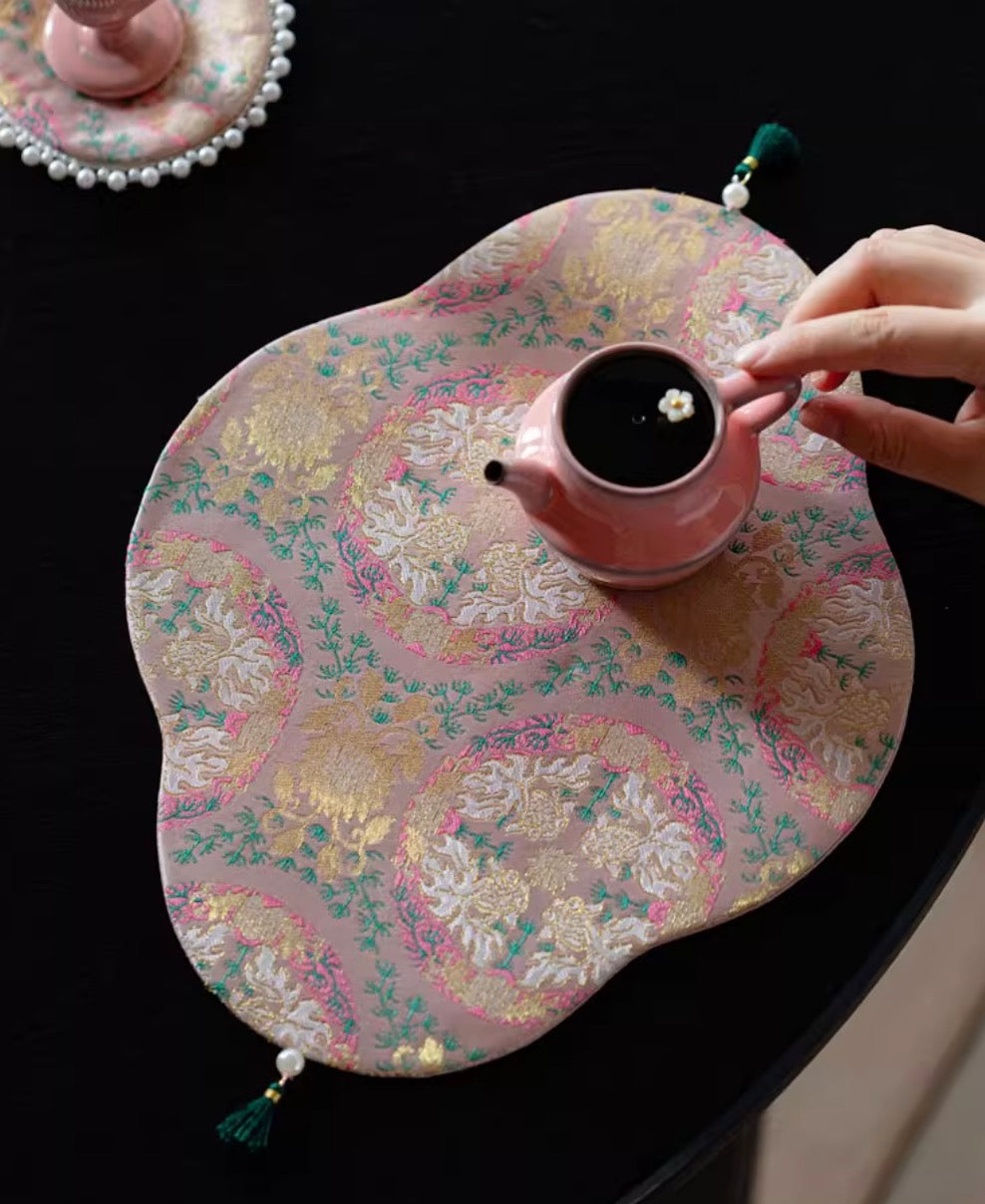 Rosé Harmony Tea Mat & Coaster Collection