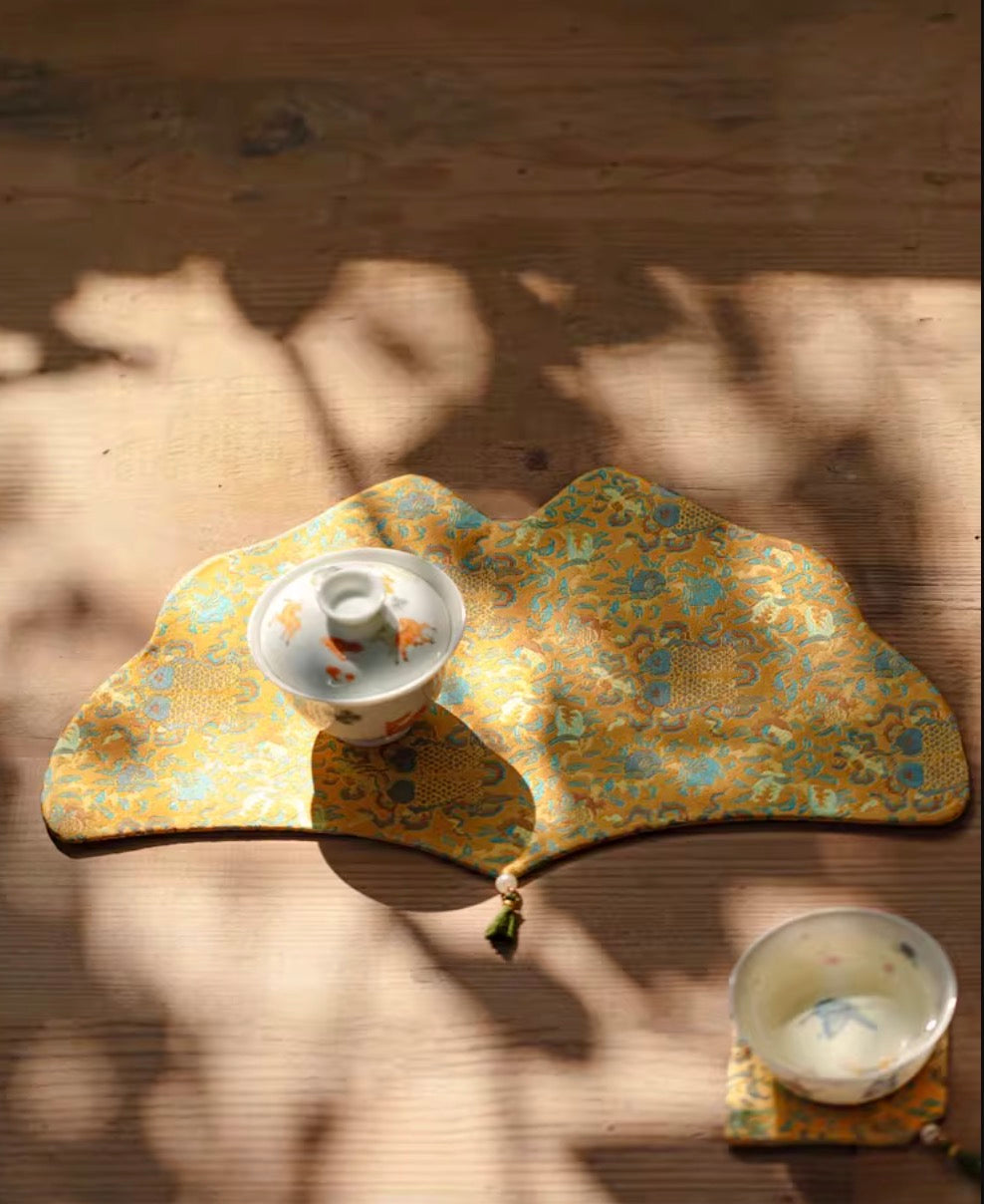 Radiant Dynasty Silk Mat & Coaster Set