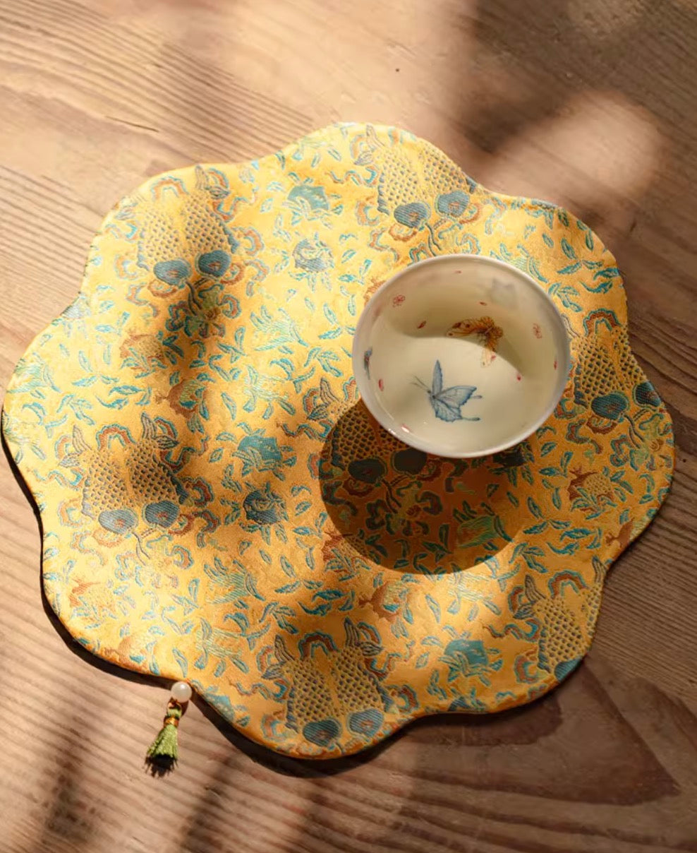 Radiant Dynasty Silk Mat & Coaster Set