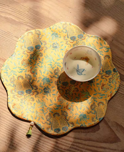 Radiant Dynasty Silk Mat & Coaster Set