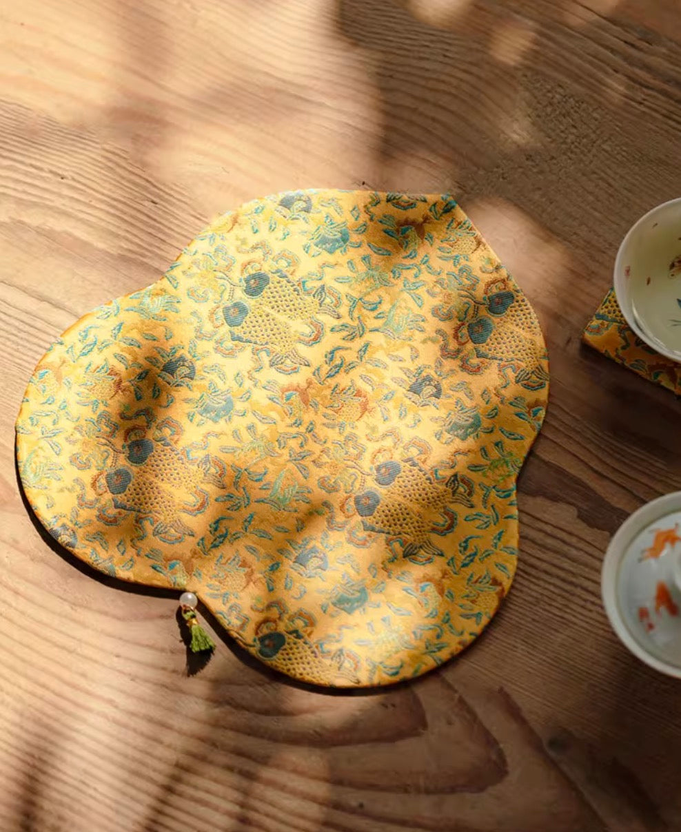 Radiant Dynasty Silk Mat & Coaster Set