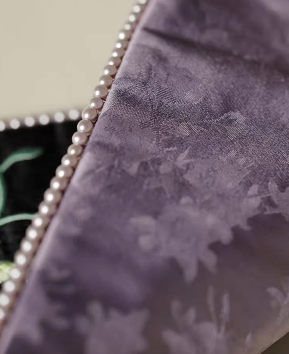 Gilded Vine Embroidered Tea Mat