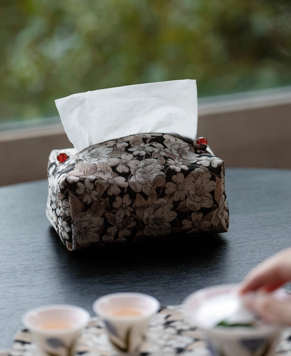 Floral Reverie Brocade Tissue Box Cover
