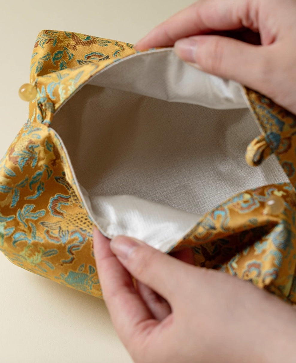 Golden Carp Brocade Tissue Holder