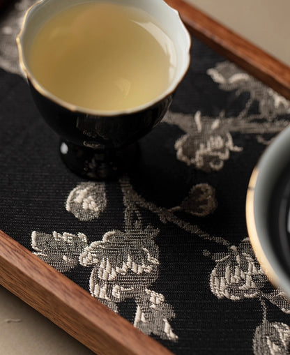 Embroidered Wood Tea Tray
