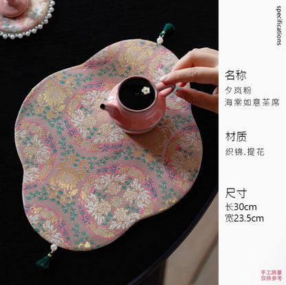 Rosé Harmony Tea Mat & Coaster Collection