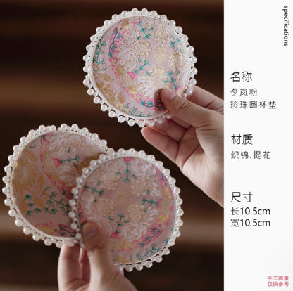 Rosé Harmony Tea Mat & Coaster Collection