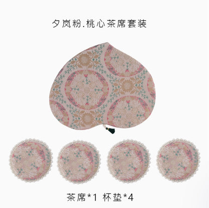 Rosé Harmony Tea Mat & Coaster Collection