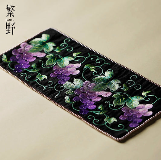 Gilded Vine Embroidered Tea Mat