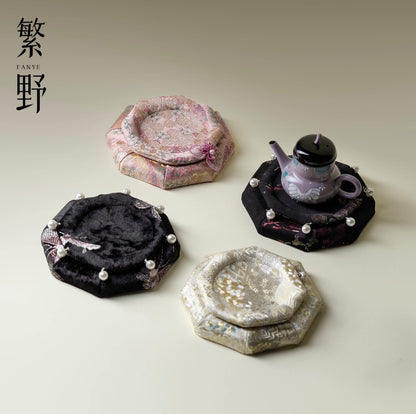 Eight-Petal Fabric Teapot Cushion