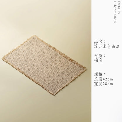 Tranquil Bloom Embroidered Tea Mat