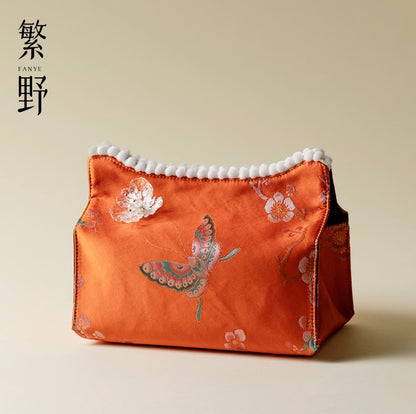 Chrysanthemum Butterfly Brocade Tissue Box