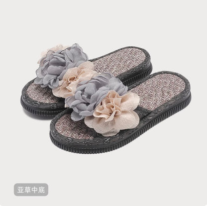 Blossom Tread Petal-Laced Indoor Slippers