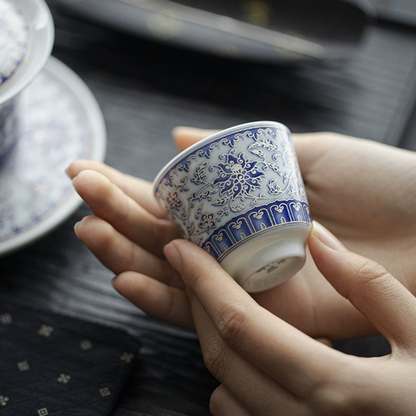 Qing Hua Lotus Vines Tea Cup