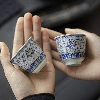 Qing Hua Lotus Vines Tea Cup