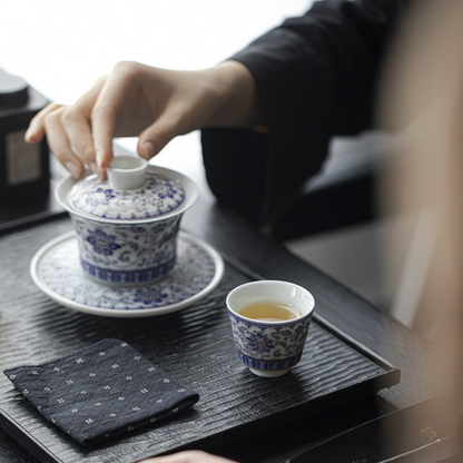 Qing Hua Lotus Vines Tea Cup
