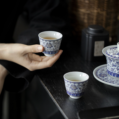 Qing Hua Lotus Vines Tea Cup
