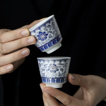Qing Hua Lotus Vines Tea Cup