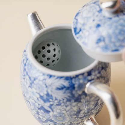 999 Sterling Silver Qing Hua Thousand Flowers Tea Pot