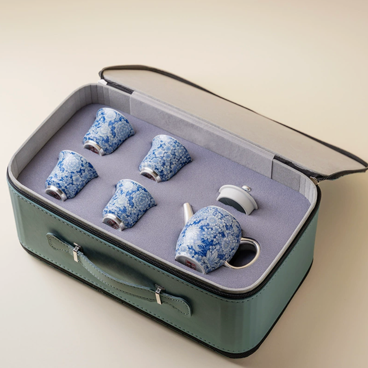 999 Sterling Silver Qing Hua Thousand Flowers Gift Set
