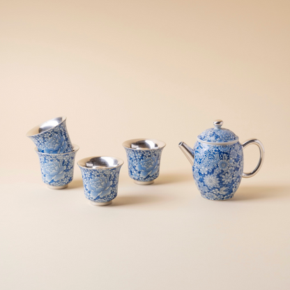 999 Sterling Silver Qing Hua Thousand Flowers Gift Set
