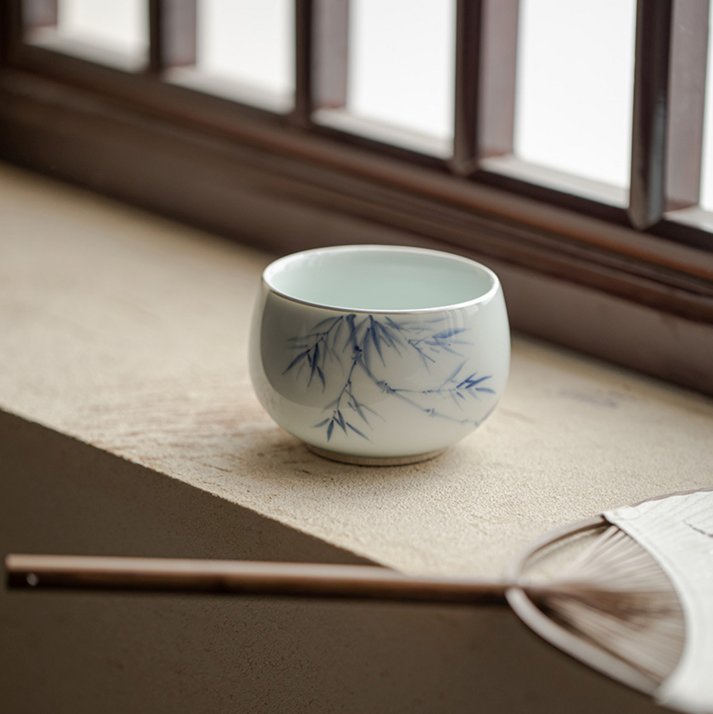 Qing Hua Bamboo Round Tea Cup