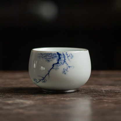 Qing Hua Bamboo Round Tea Cup