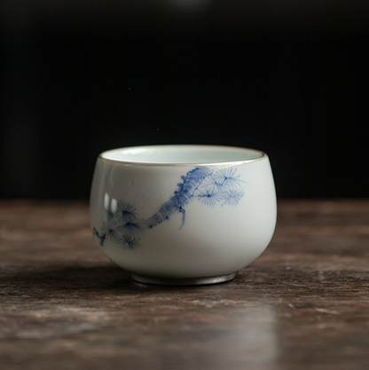 Qing Hua Bamboo Round Tea Cup