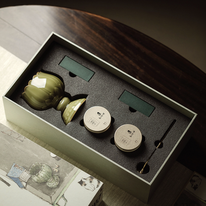 Yue Kiln Lotus Incense Burner Gift Set