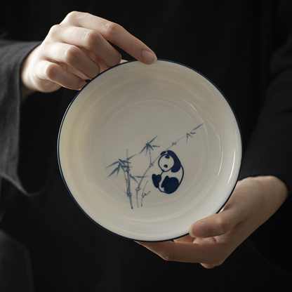 Qing Hua Panda Tea Cup Tray