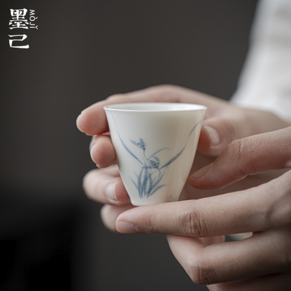 Qing Hua Orchid & Magnolia Tea Cups