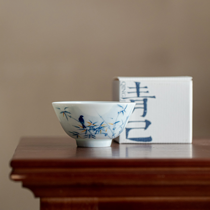 Qing Hua Magpie Small Tea Cup