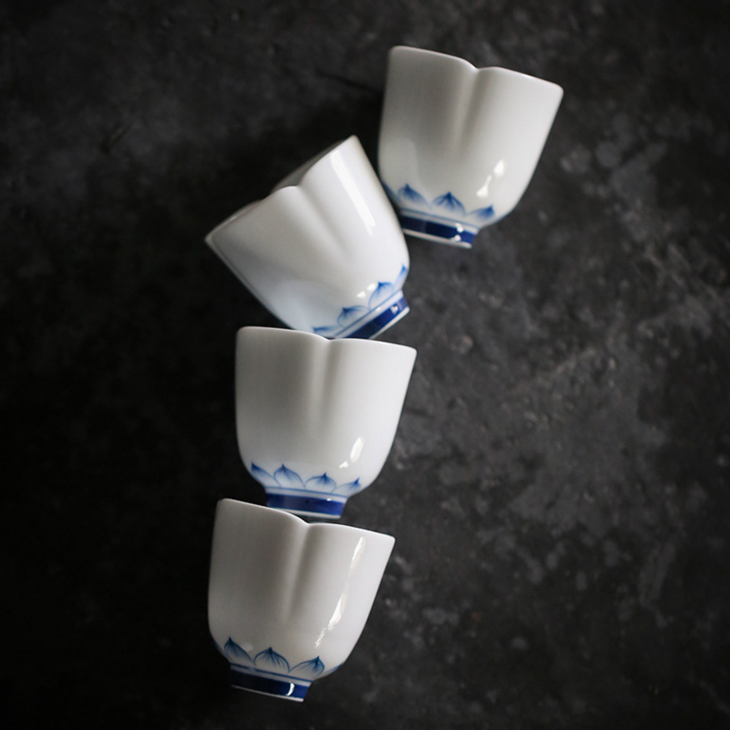 Qing Hua Lotus Flower Mouth Tea Cup