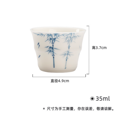 Qing Hua Bamboo-Shaped Tea Cup